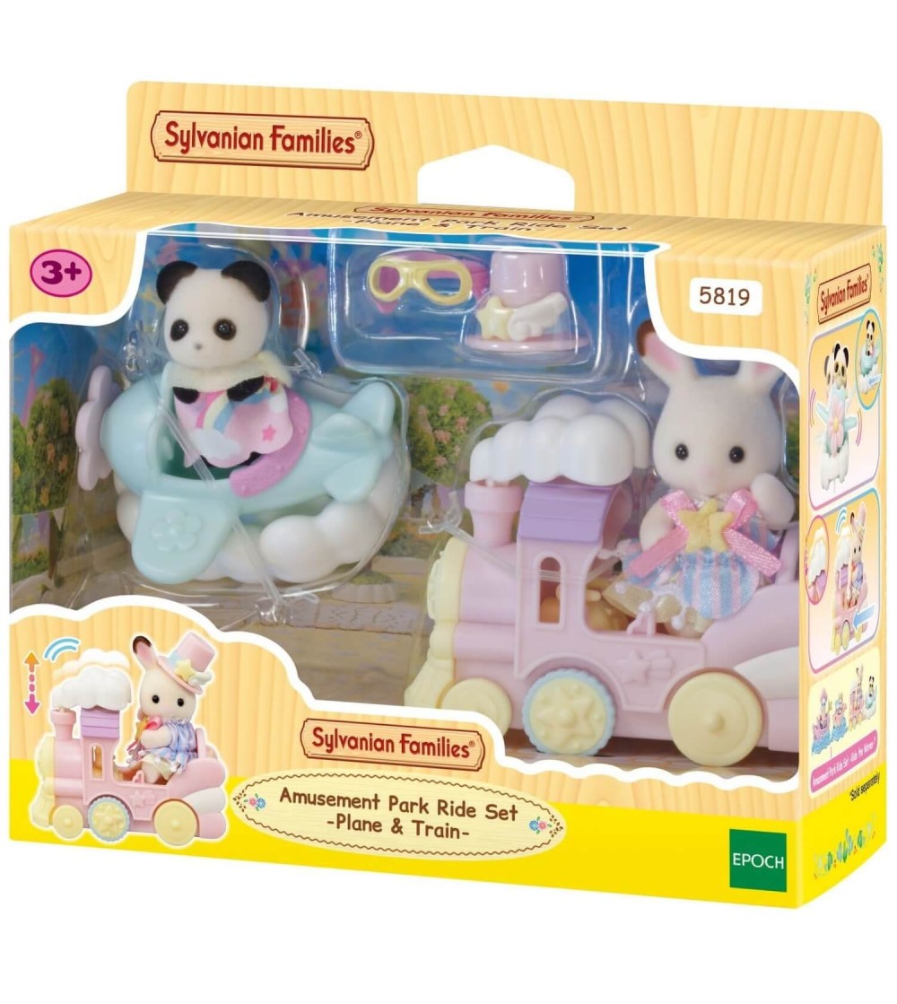 Sylvanian Families 5819 - set figurine Amusement Park Ride Plane & Train - Figurine Sylvanian Families 5819 - set figurine Amusement Park Ride Plane & Train - Figurine