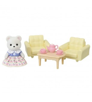 Set Sylvanian Families 5831 - mobilier living si figurină ursuleț polar - Figurine Set Sylvanian Families 5831 - mobilier living si figurină ursuleț polar - Figurine
