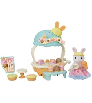 Set Sylvanian Families 5833 - figurină iepuraș și stand de înghețată - Figurine Set Sylvanian Families 5833 - figurină iepuraș și stand de înghețată - Figurine