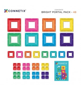 Set Connetix 48 piese magnetice de construcție, Bright Portal Pack - Jucarii magnetice Set Connetix 48 piese magnetice de construcție, Bright Portal Pack - Jucarii magnetice