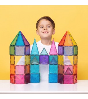 Set Connetix 48 piese magnetice de construcție, Glitter Castle Pack - Jucarii magnetice Set Connetix 48 piese magnetice de construcție, Glitter Castle Pack - Jucarii magnetice