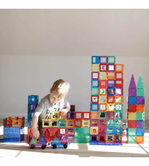 Set Playmags Junior (CUTIE DETERIORATA) - 32 piese magnetice de construcție + 6 Clickins ABC - Jucarii magnetice Set Playmags Junior (CUTIE DETERIORATA) - 32 piese magnetice de construcție + 6 Clickins ABC - Jucarii magnetice