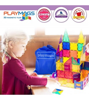 Set Playmags Junior (CUTIE DETERIORATA) - 32 piese magnetice de construcție + 6 Clickins ABC - Jucarii magnetice Set Playmags Junior (CUTIE DETERIORATA) - 32 piese magnetice de construcție + 6 Clickins ABC - Jucarii magnetice