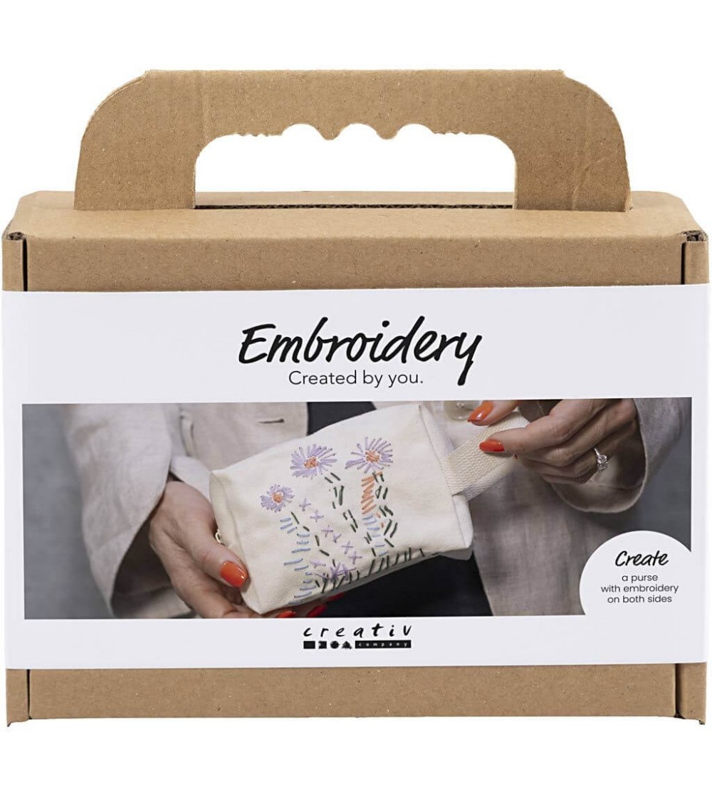 Mini Kit de broderie - geantă de machiaj pânza brodată - Seturi de cusut pentru copii Mini Kit de broderie - geantă de machiaj pânza brodată - Seturi de cusut pentru copii