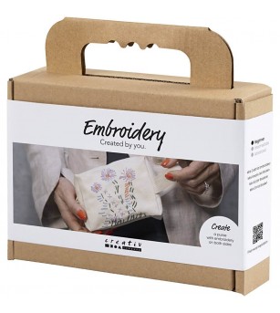 Mini Kit de broderie - geantă de machiaj pânza brodată - Seturi de cusut pentru copii Mini Kit de broderie - geantă de machiaj pânza brodată - Seturi de cusut pentru copii