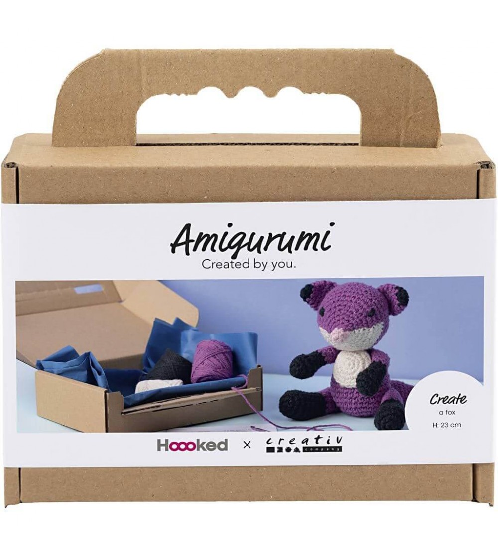 Kit Amigurumi pentru croșetat, Vulpe - Seturi de cusut pentru copii Kit Amigurumi pentru croșetat, Vulpe - Seturi de cusut pentru copii