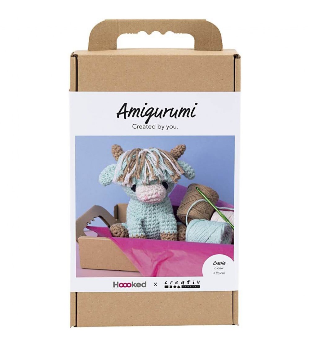 Kit Amigurumi pentru croșetat, Vacă - Seturi de cusut pentru copii