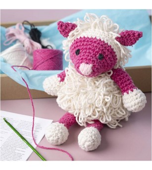 Kit Amigurumi pentru croșetat, Oiță - Seturi de cusut pentru copii Kit Amigurumi pentru croșetat, Oiță - Seturi de cusut pentru copii