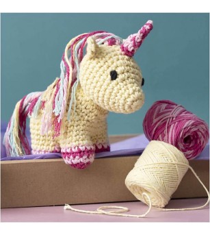 Kit creativ pentru croșetat, Unicorn - Seturi de cusut pentru copii Kit creativ pentru croșetat, Unicorn - Seturi de cusut pentru copii