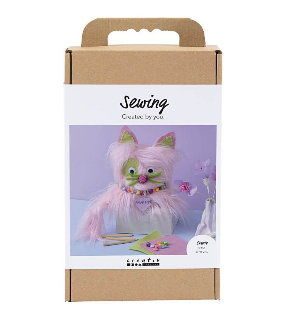 Kit creativ pentru cusut, Pisică - Seturi de cusut pentru copii Kit creativ pentru cusut, Pisică - Seturi de cusut pentru copii