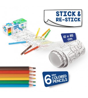 Hârtie pentru colorat, Mini Coloring Roll, Jungle, Carioca 85x10 cm - Set papetarie si jurnale copii