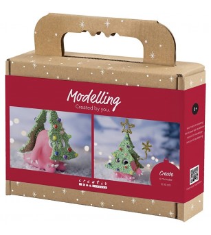 Mini kit creativ cu plastilina Silk Clay și Foam Clay, Monstru-brăduț de Crăciun - Seturi Crăciun Mini kit creativ cu plastilina Silk Clay și Foam Clay, Monstru-brăduț de Crăciun - Seturi Crăciun