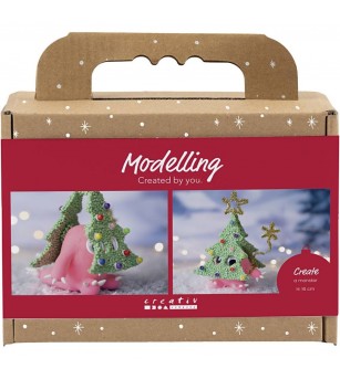 Mini kit creativ cu plastilina Silk Clay și Foam Clay, Monstru-brăduț de Crăciun - Seturi Crăciun Mini kit creativ cu plastilina Silk Clay și Foam Clay, Monstru-brăduț de Crăciun - Seturi Crăciun