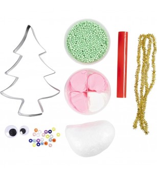 Mini kit creativ cu plastilina Silk Clay și Foam Clay, Monstru-brăduț de Crăciun - Seturi Crăciun Mini kit creativ cu plastilina Silk Clay și Foam Clay, Monstru-brăduț de Crăciun - Seturi Crăciun