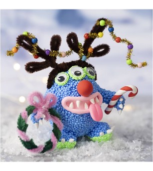 Mini kit creativ cu plastilina Silk Clay și Foam Clay, Monstru-ren de Crăciun - Seturi Crăciun Mini kit creativ cu plastilina Silk Clay și Foam Clay, Monstru-ren de Crăciun - Seturi Crăciun