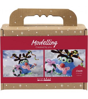Mini kit creativ cu plastilina Silk Clay și Foam Clay, Monstru-ren de Crăciun - Seturi Crăciun Mini kit creativ cu plastilina Silk Clay și Foam Clay, Monstru-ren de Crăciun - Seturi Crăciun