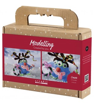 Mini kit creativ cu plastilina Silk Clay și Foam Clay, Monstru-ren de Crăciun - Seturi Crăciun Mini kit creativ cu plastilina Silk Clay și Foam Clay, Monstru-ren de Crăciun - Seturi Crăciun
