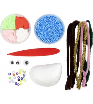 Mini kit creativ cu plastilina Silk Clay și Foam Clay, Monstru-ren de Crăciun - Seturi Crăciun Mini kit creativ cu plastilina Silk Clay și Foam Clay, Monstru-ren de Crăciun - Seturi Crăciun