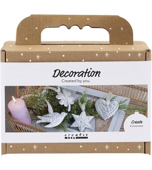 Mini kit creativ, ornamente argintii de Crăciun - Seturi crafturi copii Crăciun Mini kit creativ, ornamente argintii de Crăciun - Seturi crafturi copii Crăciun