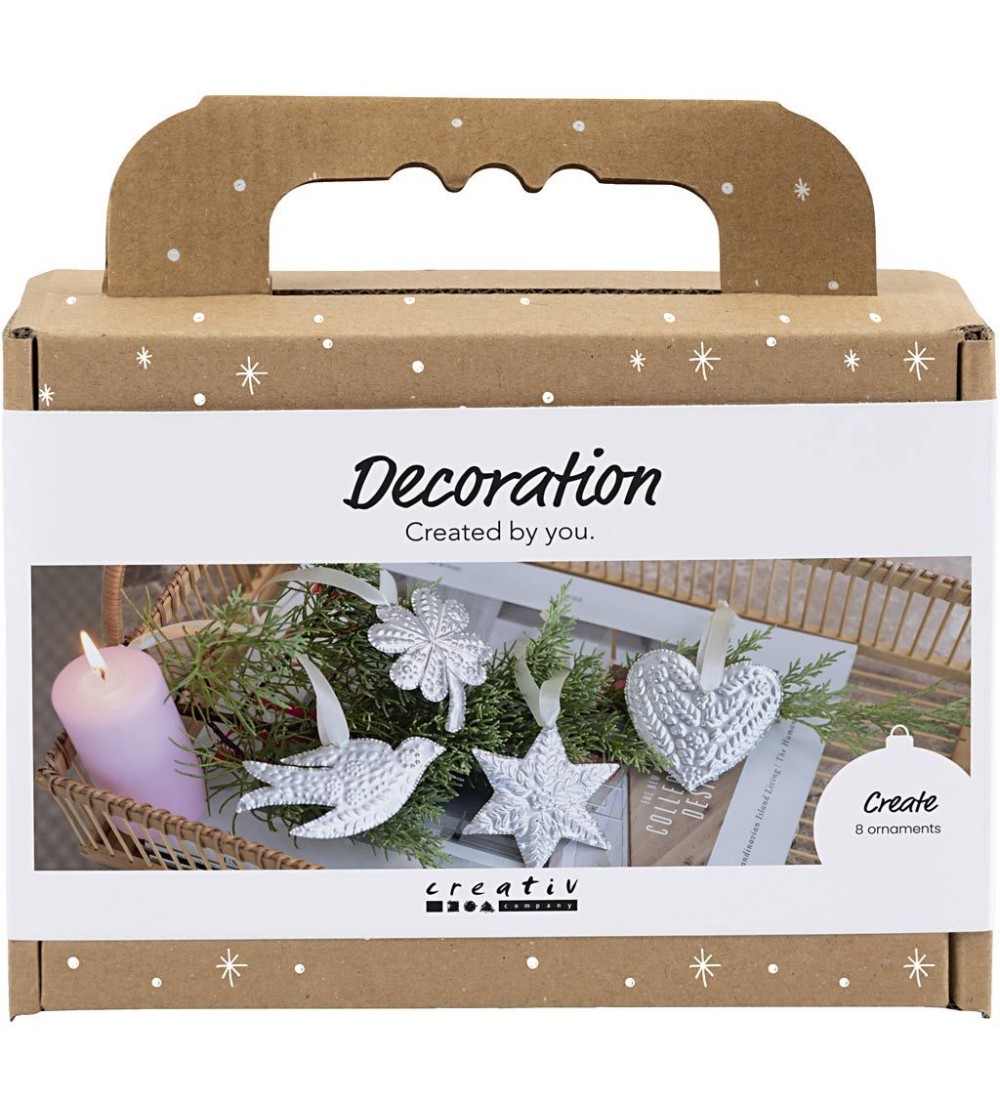 Mini kit creativ, ornamente argintii de Crăciun - Seturi crafturi copii Crăciun Mini kit creativ, ornamente argintii de Crăciun - Seturi crafturi copii Crăciun