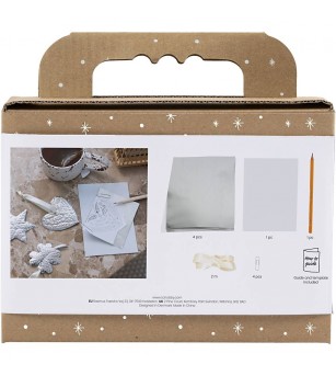 Mini kit creativ, ornamente argintii de Crăciun - Seturi crafturi copii Crăciun Mini kit creativ, ornamente argintii de Crăciun - Seturi crafturi copii Crăciun