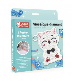 Kit mozaic cu diamante, portofel pisici, Graine Creative - Mozaic copii