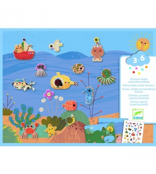 Abtibilduri repozitionabile La mare si la tara, Djeco - Seturi cu stickere și colaje