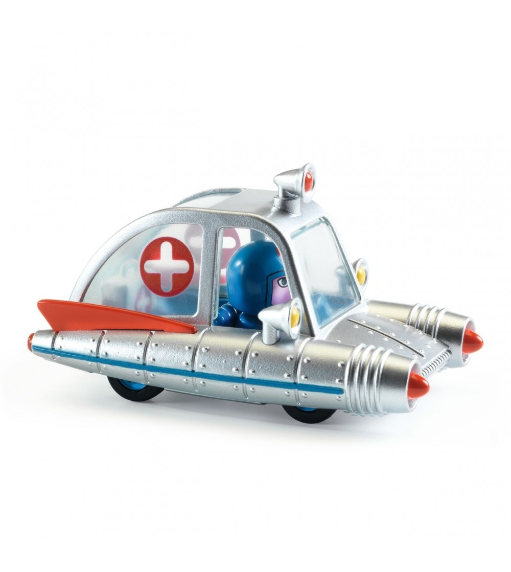 Ambulanta spatiala, Colectia Crazy Motors, Djeco - Vehicule de jucărie