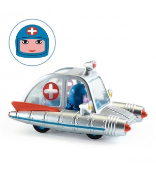 Ambulanta spatiala, Colectia Crazy Motors, Djeco - Vehicule de jucărie