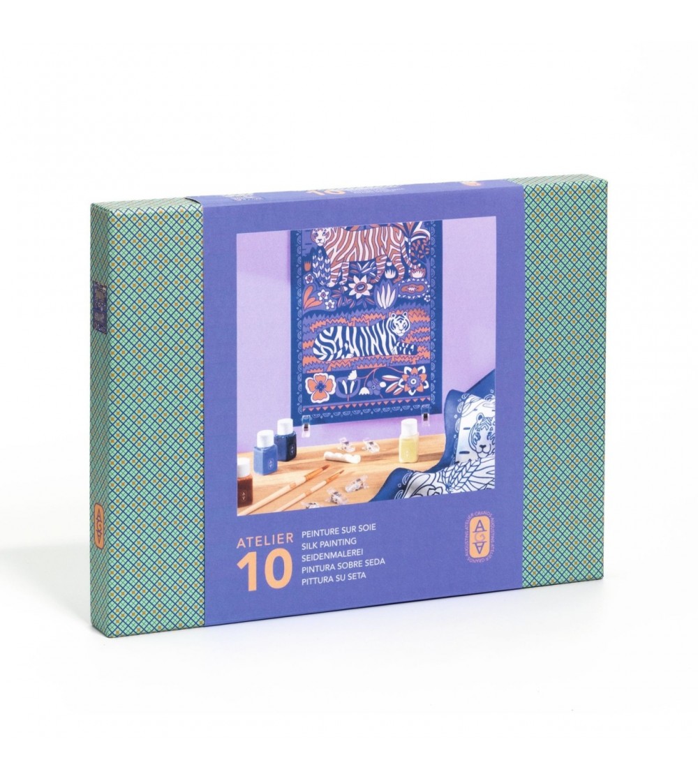 Atelier creativ 10 pentru adulti Pictura pe matase, Djeco - Lucru manual pentru adulți