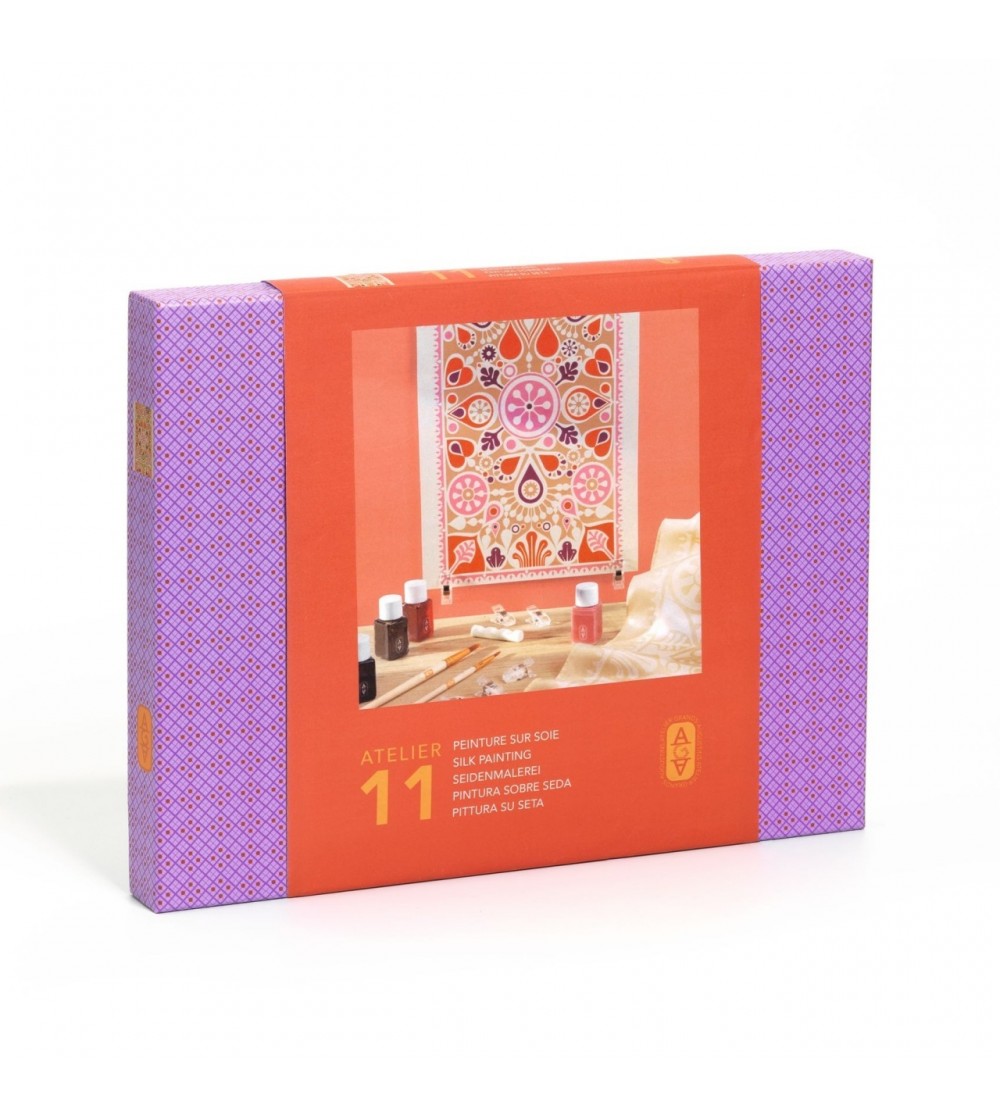Atelier creativ 11 pentru adulti Pictura pe matase, Djeco - Lucru manual pentru adulți