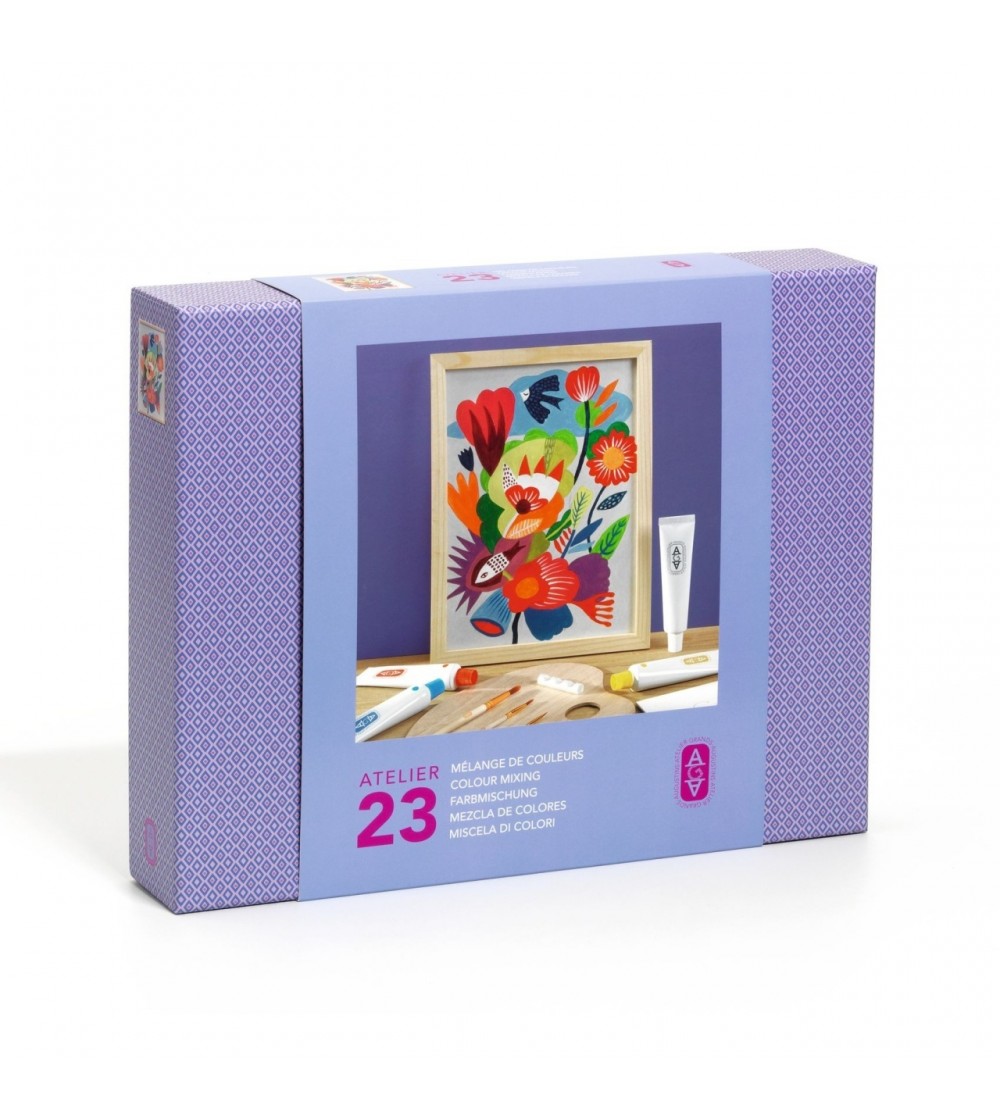 Atelier creativ 23 pentru adulti Pictura Flori, Djeco - Lucru manual pentru adulți