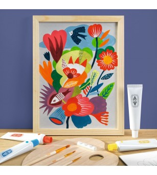 Atelier creativ 23 pentru adulti Pictura Flori, Djeco - Lucru manual pentru adulți