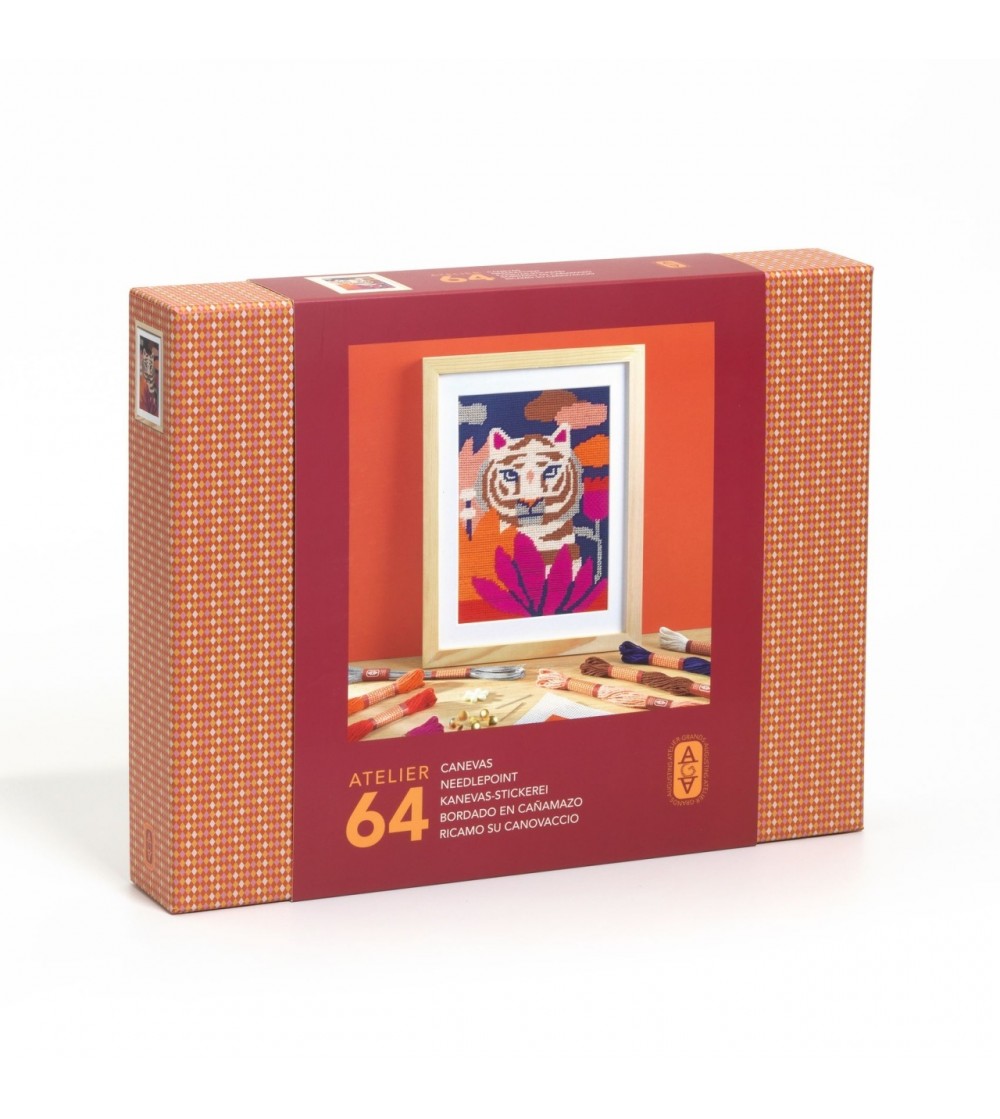 Atelier creativ 64 pentru adulti Goblen si broderie, Djeco - Lucru manual pentru adulți
