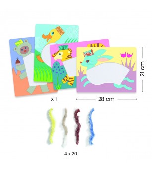 Atelier creativ Animalute cu caciulite, Djeco - Seturi creative DIY