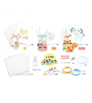 Atelier creativ cu margele Animalute norocoase, Djeco - Seturi creative DIY