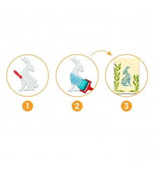 Atelier creativ de gravura Pasiune pentru flori, Djeco - Seturi creative DIY