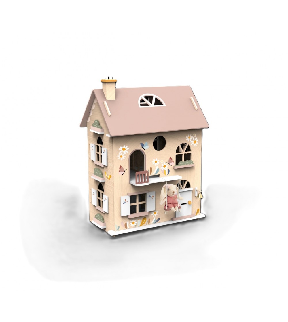 Casa de papusi din lemn cu accesorii, Speedy Monkey - Căsuțe de păpuși și accesorii