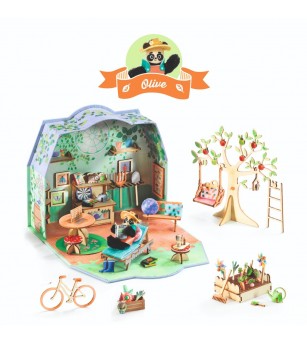 Casuta miniaturala de asamblat si colorat Olive , Djeco - Seturi creative DIY
