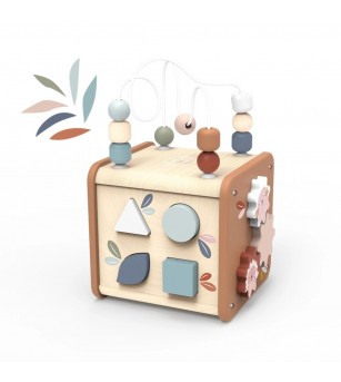 Cub educativ 5‑in‑1, Speedy Monkey - Jucării de lemn si Montessori
