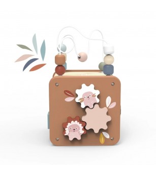 Cub educativ 5‑in‑1, Speedy Monkey - Jucării de lemn si Montessori