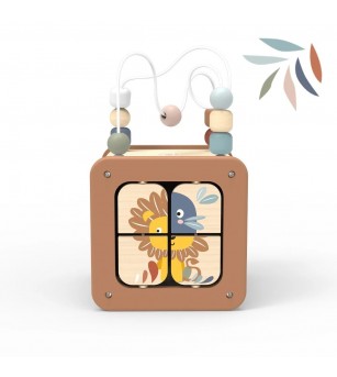 Cub educativ 5‑in‑1, Speedy Monkey - Jucării de lemn si Montessori