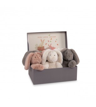 Iepuras Luison din plus roz pudrat, Moulin Roty - Jucării bebeluși