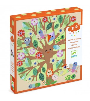 Joc creativ Colaj cu stickere din fetru, Djeco - Stickere copii și abțibilduri