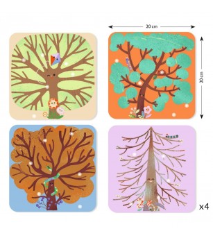 Joc creativ Colaj cu stickere din fetru, Djeco - Stickere copii și abțibilduri