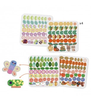 Joc creativ Colaj cu stickere din fetru, Djeco - Stickere copii și abțibilduri