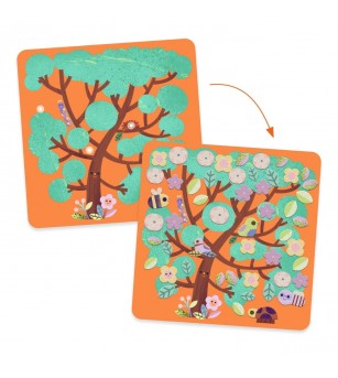 Joc creativ Colaj cu stickere din fetru, Djeco - Stickere copii și abțibilduri