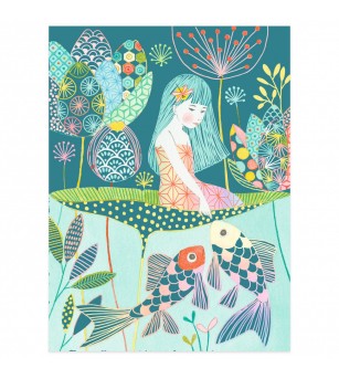 Joc creativ de razuit Iazul pastel, Djeco - Planșe de răzuit