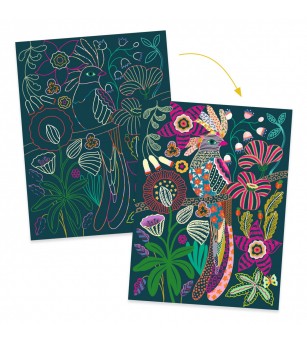 Joc creativ de razuit Rococo, Djeco - Planșe de răzuit