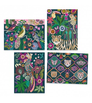 Joc creativ de razuit Rococo, Djeco - Planșe de răzuit